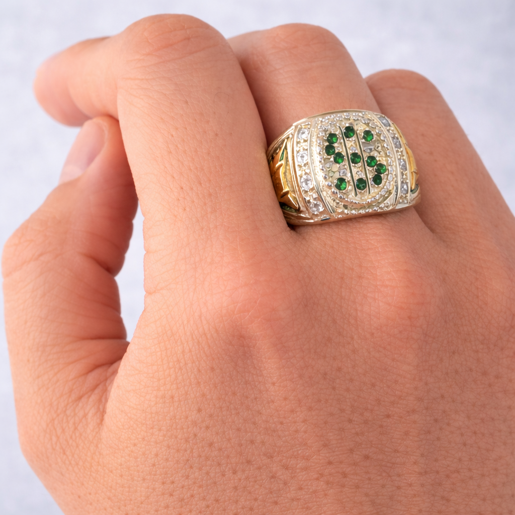 Anillo de Hombre Sello Signo en Oro - Plata 925